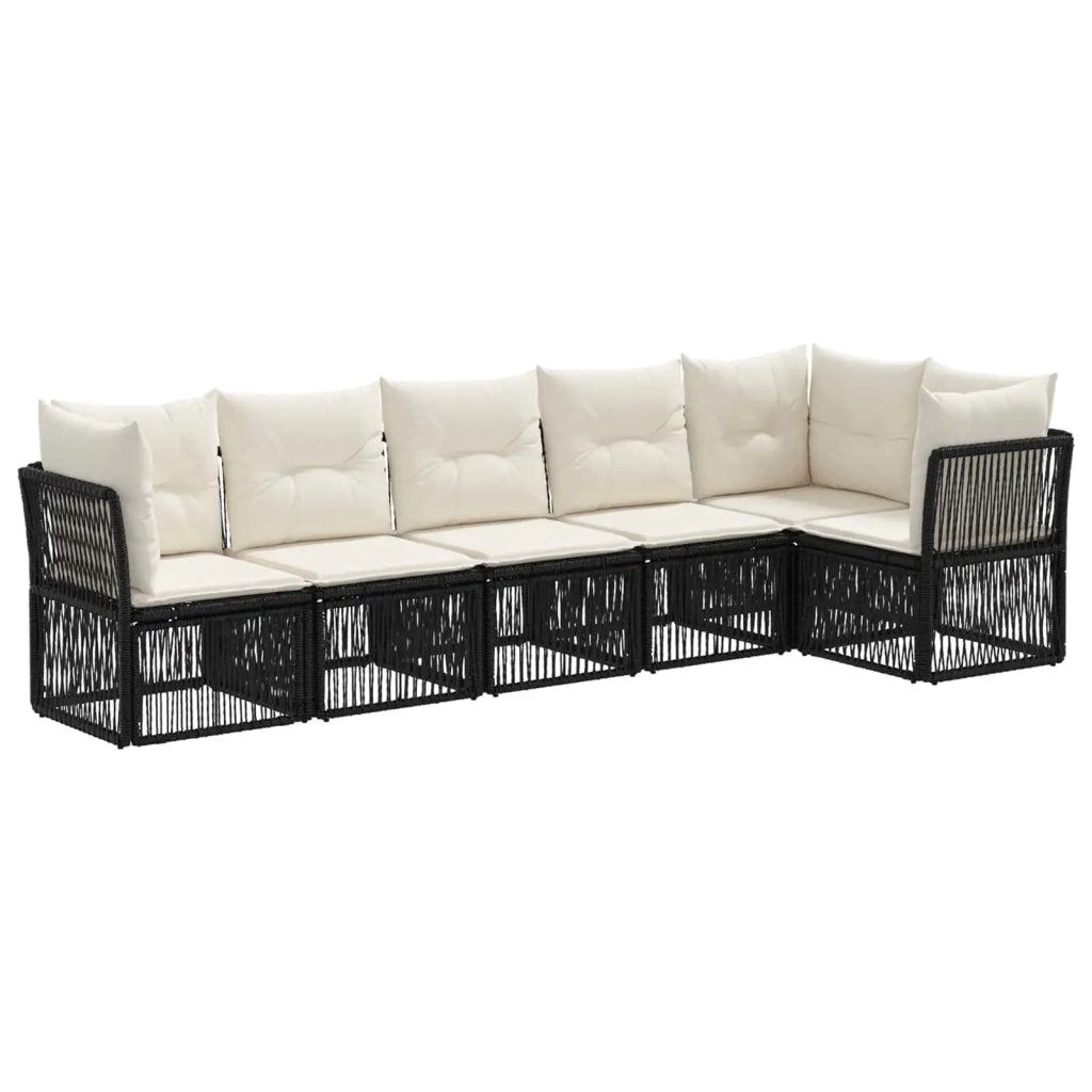 Set Divano da Giardino 6 pz Nero polyrattan 3434221