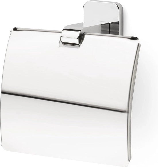 Sostituto di carta igienica con coperchio - acciaio inossidabile - doppia fissazione - viti o Glu Fix - 12 x 45 x 115 cm