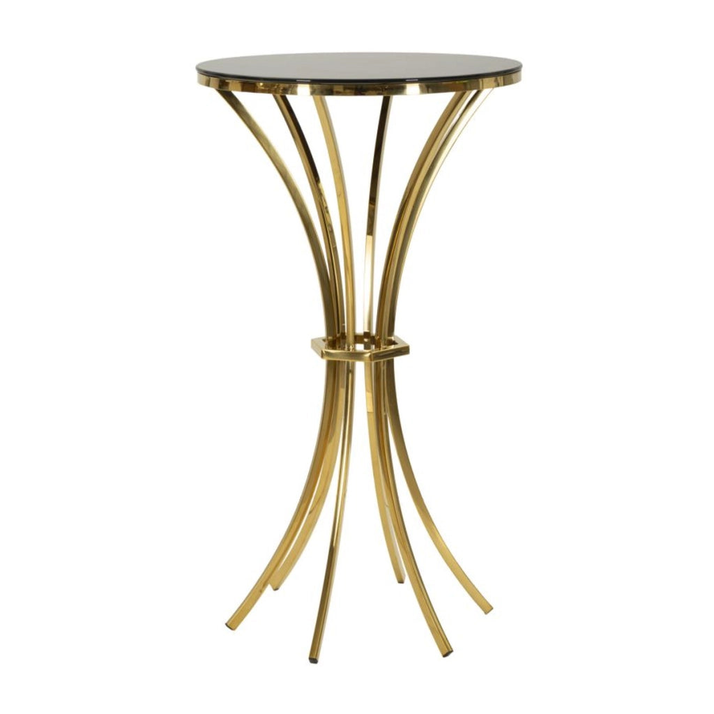 Tavolo Bar VKH878, Oro, Vetro, 60x60x108 cm