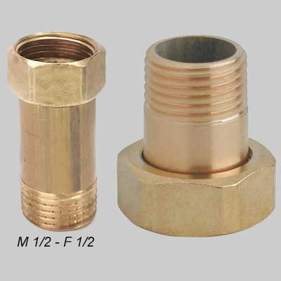 CODOLO OTTONE GIALLO DADO GIREVOLE  M 1/2  F 3/4     MADE IN ITALY