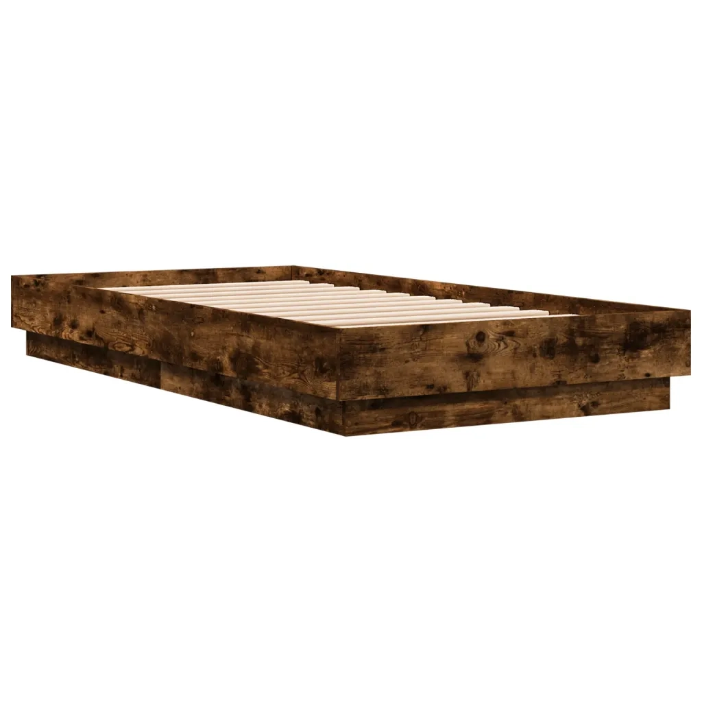 Giroletto senza Materasso-Struttura Letto Rovere Fumo 75x190 cm in Truciolato 495890