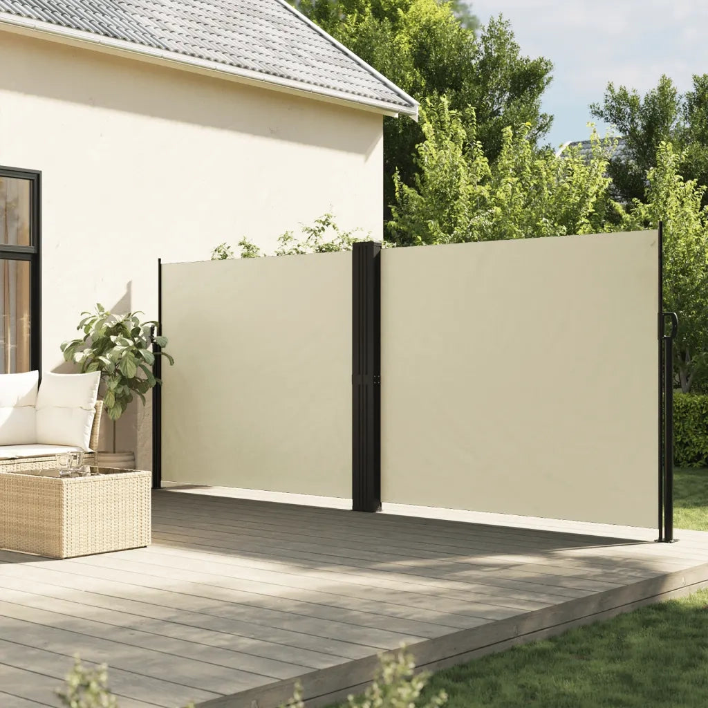 Tenda da Sole Laterale Retrattile-Tenda parasole per balcone per giardino Crema 180x1000 cm 545485