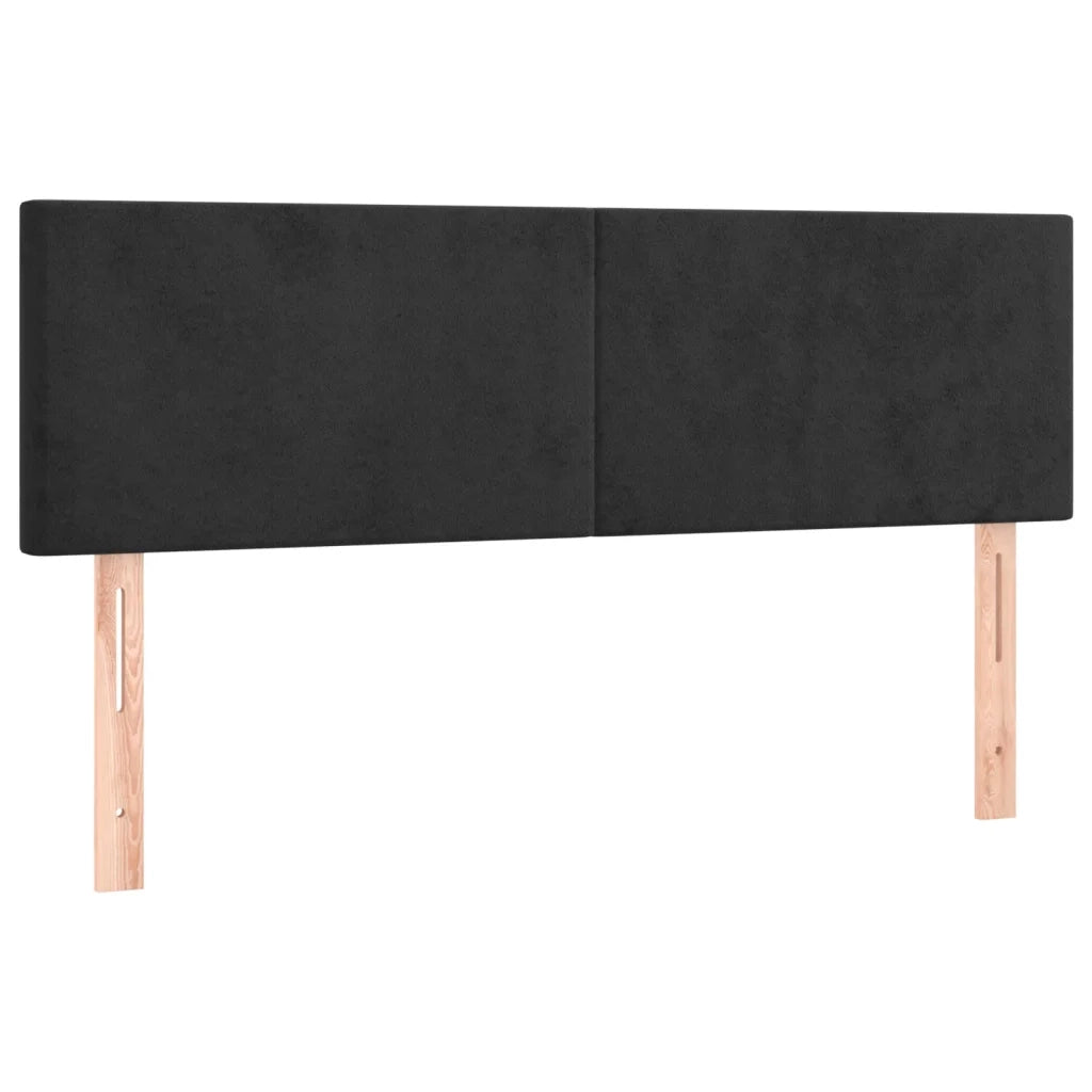 Testiera | Testata Nera 144x5x78/88 cm in Velluto