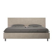 BS COM Letto contenitore imbottito 180x210 microfibra sabbia