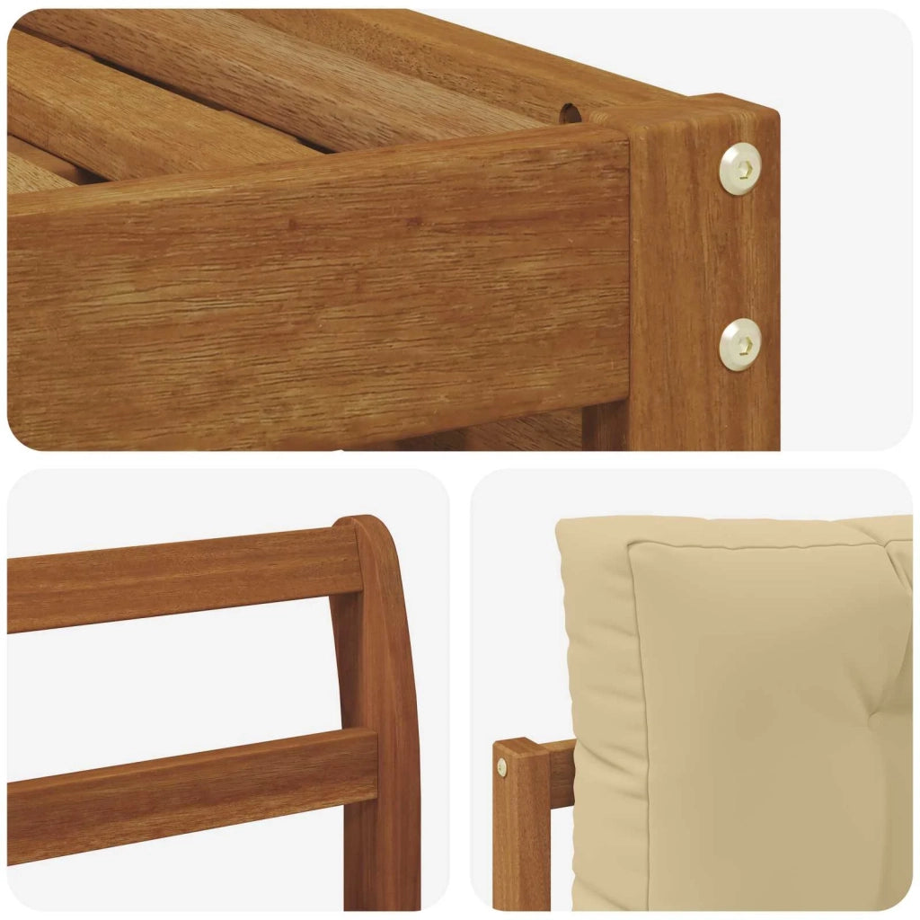 Set di divani da esterno con cuscino 4 pcs Naturale e Beige 3373263