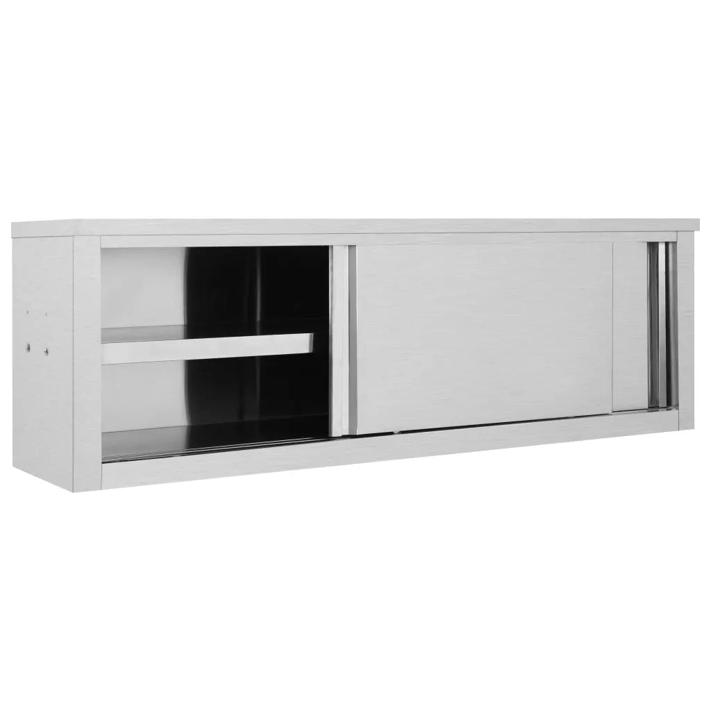 Pensile da cucina | Armadio da Cucina ad Ante Scorrevoli 150x40x50cm Acciaio Inox