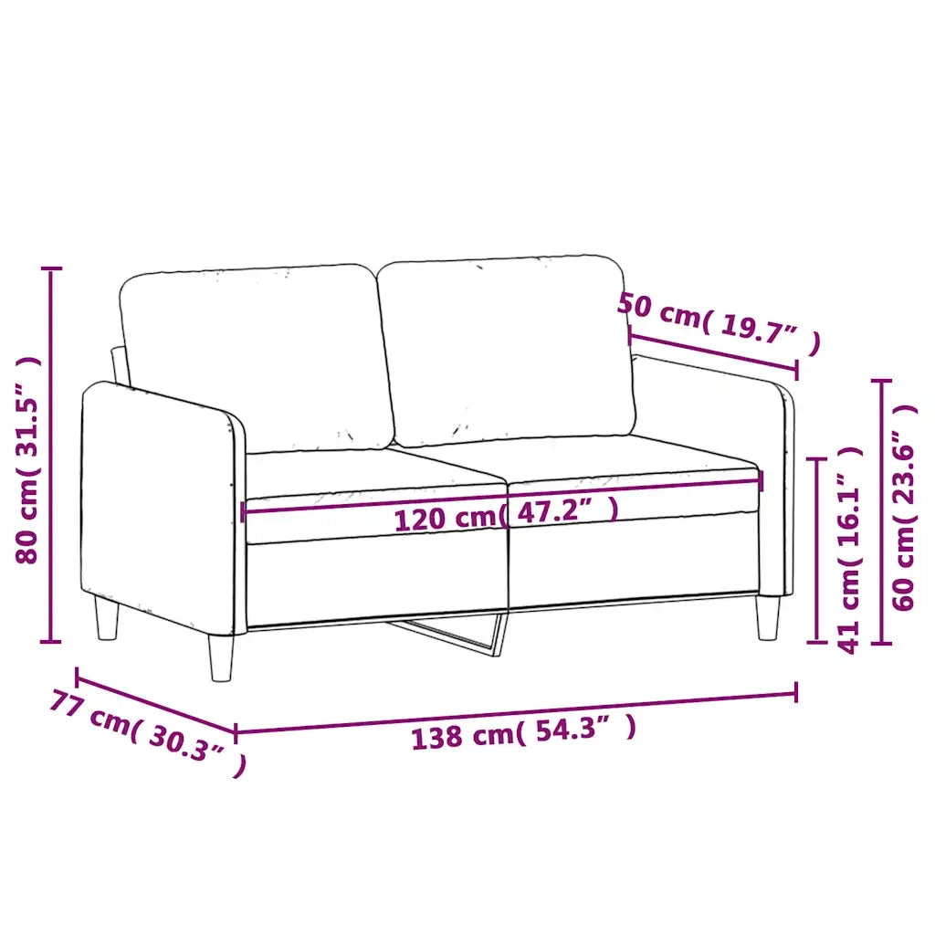 Divano a 2 Posti-Sofa 2 Posti marrone 120 cm in Velluto 677203