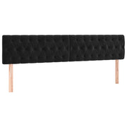 Testiera | Testata Nera 200x7x78/88 cm in Velluto
