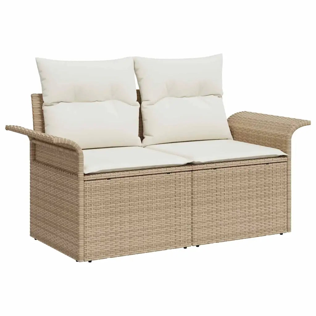Set Divano da Giardino 7 pcs Beige Rattan in Polipropilene