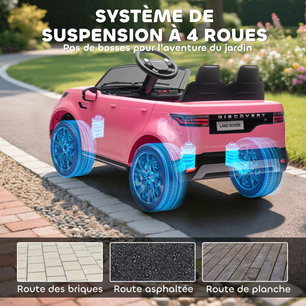 Auto elettrica per bambini Land Rover Discovery 12V - Xylo - rosa, telecomando 2.4G, 105x68.5x58cm