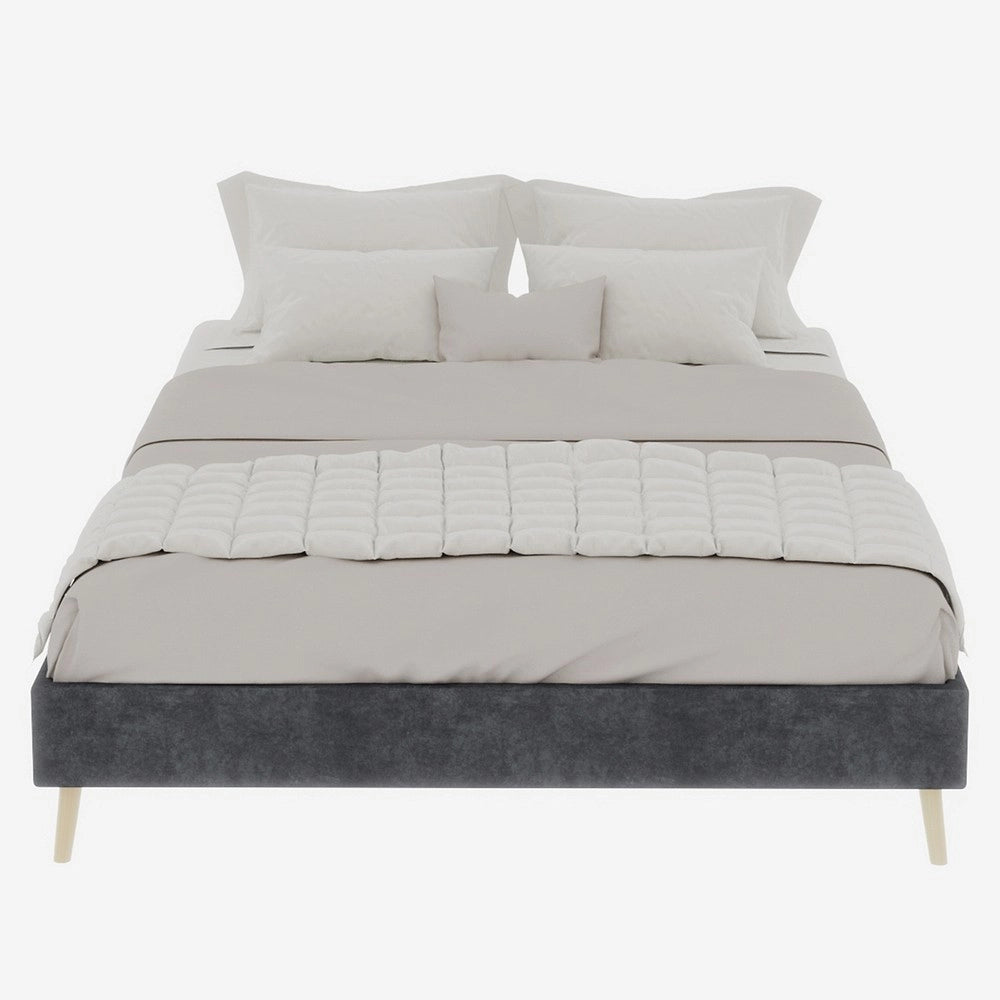 Letto Contenitore ¨C MINIMAL ¨C Velluto Grigio 140x200