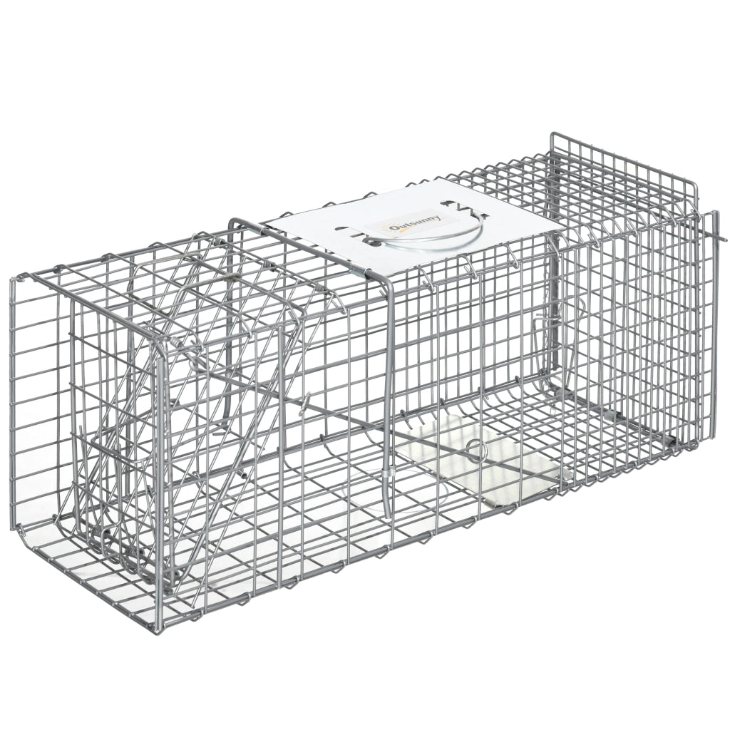 Gabbia Trappola per Animali Vivi ¨C Xylo ¨C Pieghevole 66x24x30,5 cm Argentato