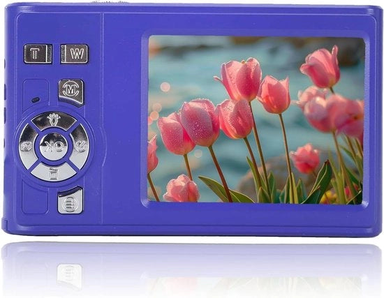 Camera Digitale HD 1080P Compatta con Zoom 8x - Autofocus 1/4 Pollici con Montaggio a Viti BLUE .