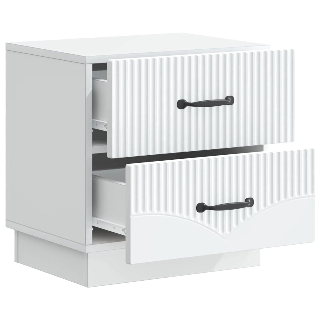 Set di 2 Comodini | Armadio da Notte | Mobiletto da notte con cassetto Bianco 43 x 34,5 x 44,5 cm