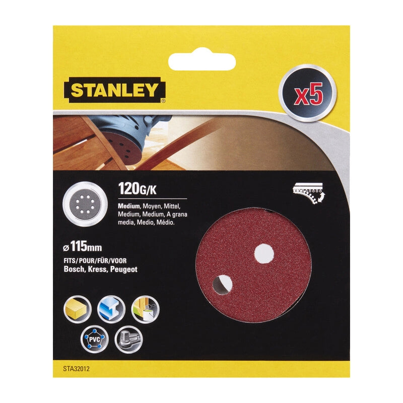PIRANHA STANLEY STA32012 (X32012) 5 DISCHI VEL. ROT ORB 115 GR.120- STANLEY- 1,0 confezione