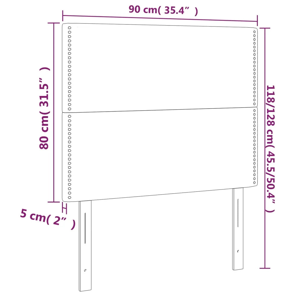 Testiera a LED-Testata con LED Grigio Scuro 90x5x118/128 cm in Tessuto 962108