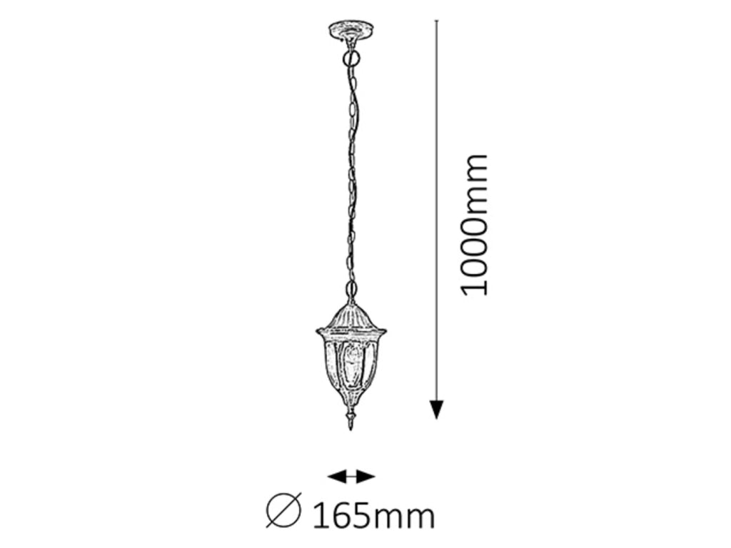 Lampada sospensione esterno classica Milano E27 oro Rabalux