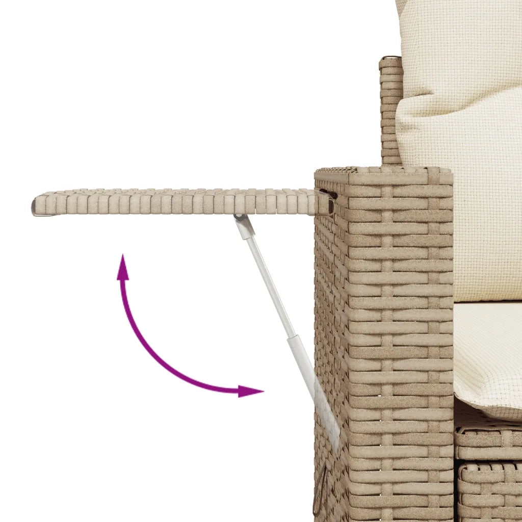 Set Divano da Giardino 6 pz con Cuscini Beige in Polyrattan 3220157
