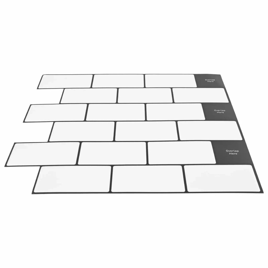 Piastrella subway 10 pcs Bianco e Nero 30 x 30 cm 42046123