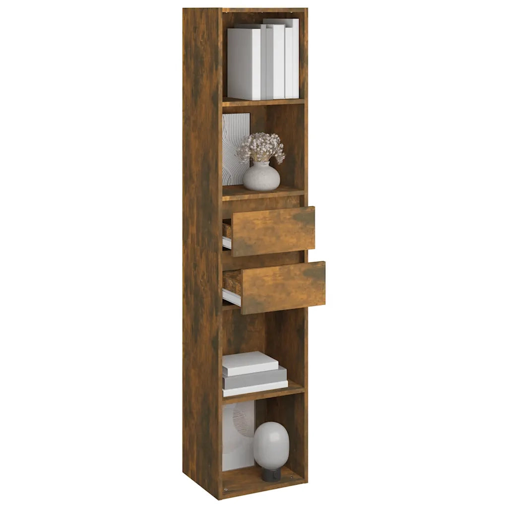 Libreria-Scaffale per Libri-Mobile di Stoccaggio Rovere Fumo 36x30x171 cm in Legno Multistrato