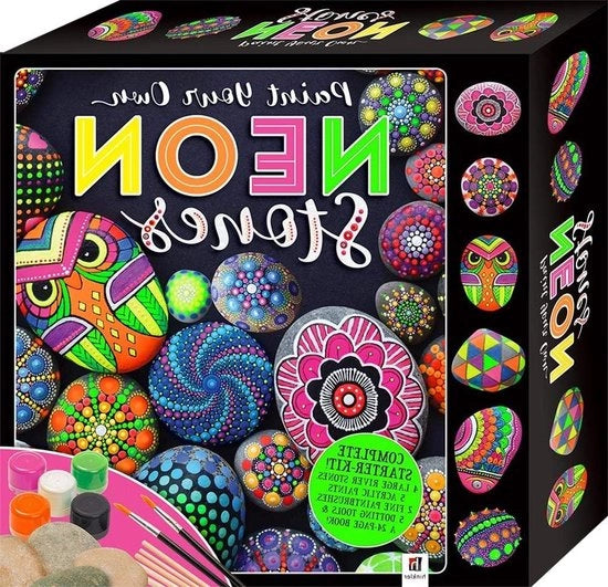 Collezione di pietre neon - Kit di pittura a mano per l'arte fai da te