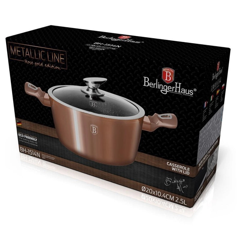 Berlinger Haus BH-1516 Pentola rivestita in granito oro rosa da 28 cm