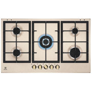 ELECTROLUX KGS9536RS PIANO COTTURA 86CM 5 FUOCHI A GAS GRIGLIE IN GHISA COLORE SABBIA