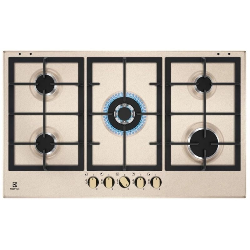 ELECTROLUX KGS9536RS PIANO COTTURA 86CM 5 FUOCHI A GAS GRIGLIE IN GHISA COLORE SABBIA
