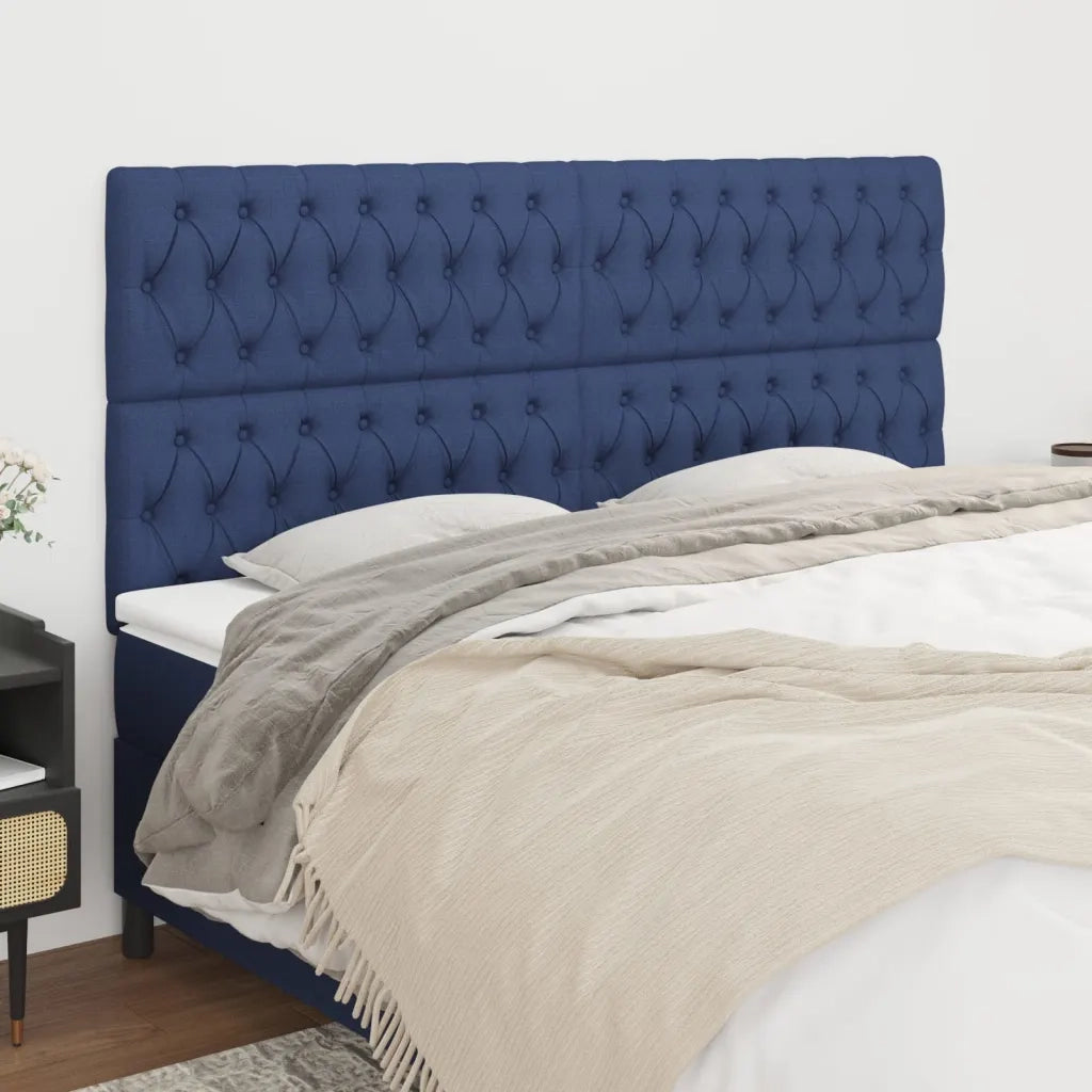 Testiera | Testata Blu 180x7x118/128 cm Tessuto