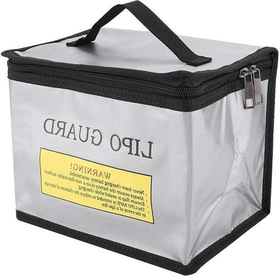 Tas di Sicurezza per Batterie Li-Po Brandisconveniente, con Doppio Cinturino e Raccordo di Sicurezza, Protezione Antostruzione e Antiscosso, con Doppio Chiusura a Rallenti.