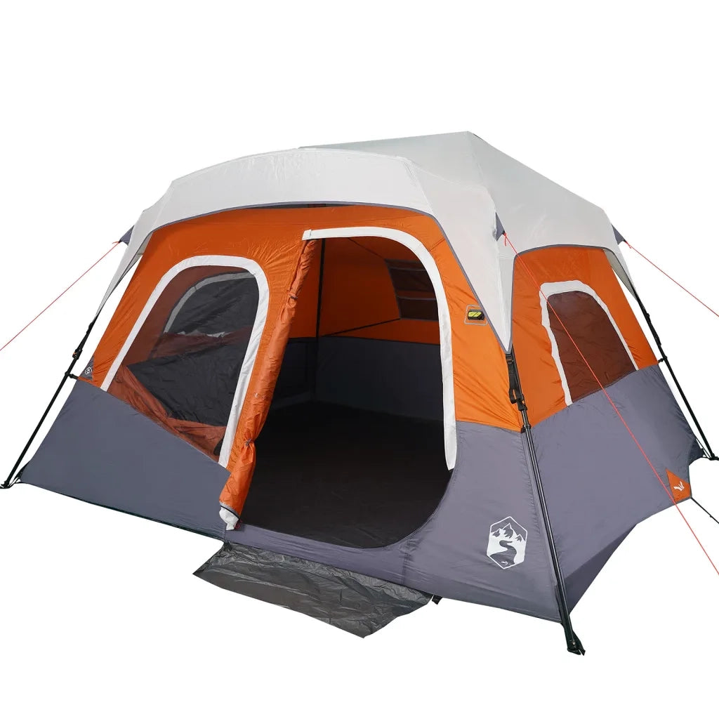 Tenda Famiglia LED 6 Persone Grigio/Arancione Rilascio Rapido 94309