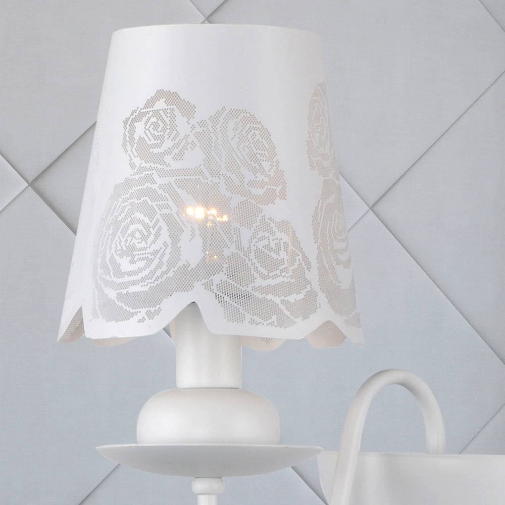 Applique Polux Fabrizia bianca metallo con paralume E14