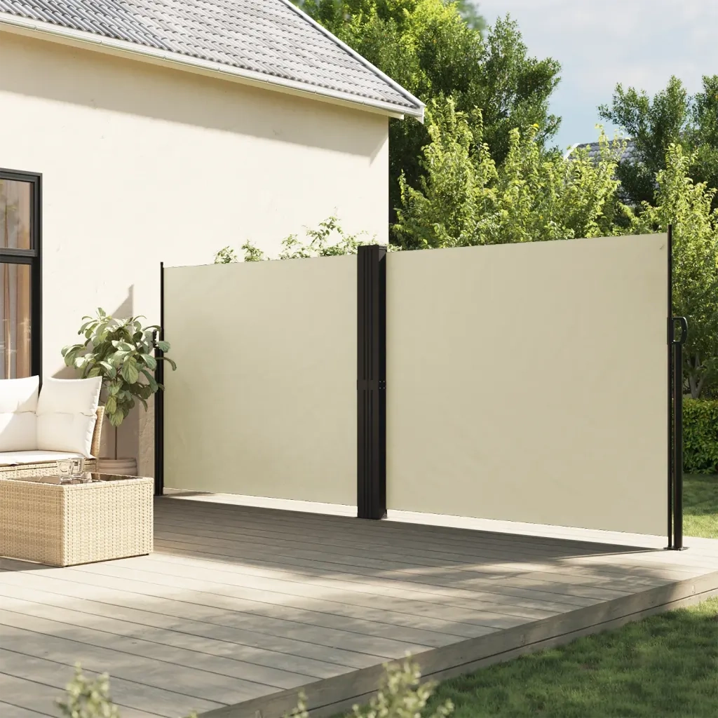 Tenda da Sole | Tenda parasole Laterale Retrattile Crema 160x1200 cm