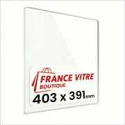 403 x 391 x 4 mm - Vetro per stufa a legna - vetro camino di ricambio - vetro per caminetto resistente al fuoco - France Vitre