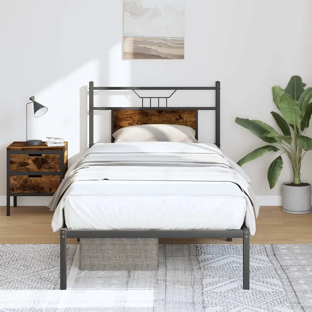 Giroletto senza Materasso-Struttura Letto Rovere Fumo 75x190 cm in Truciolato 526614