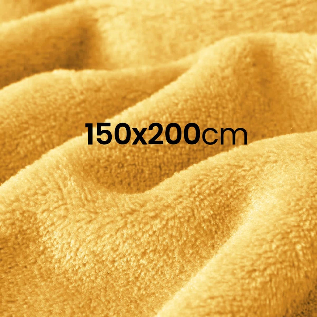 Coperta per divano e letto in tessuto 150x200 cm, comoda e calda Giallo Inny