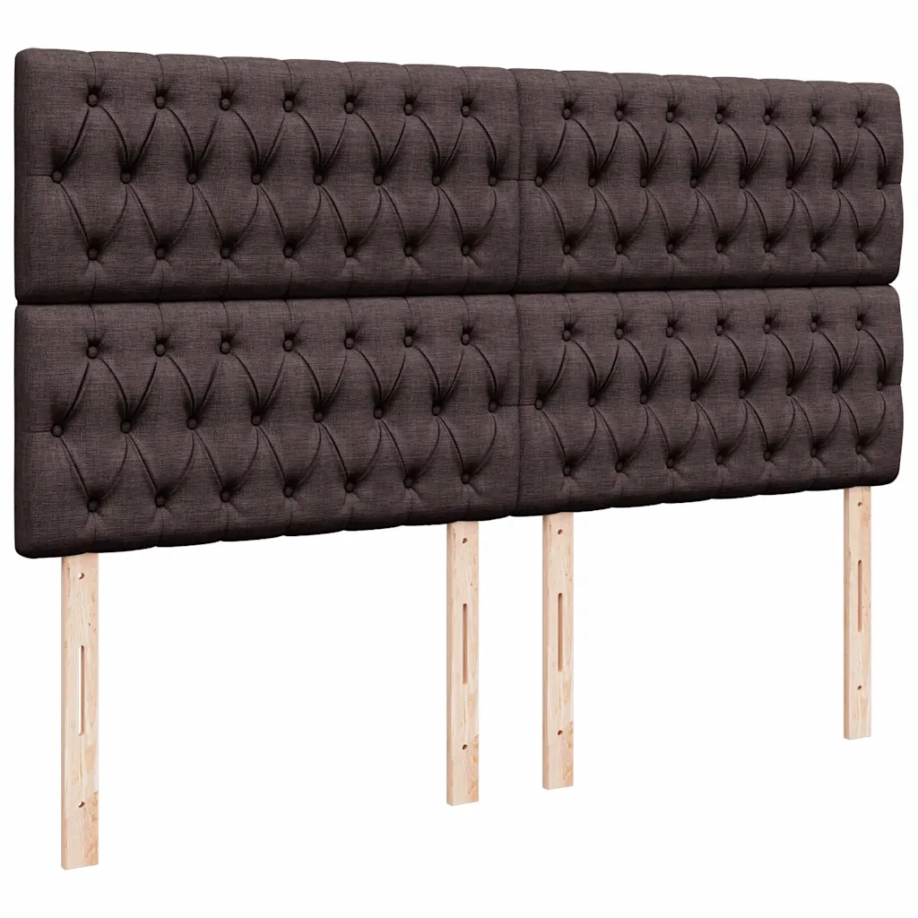 Giroletto a Molle con Materasso Marrone Scuro 200x200cm Tessuto 3292173