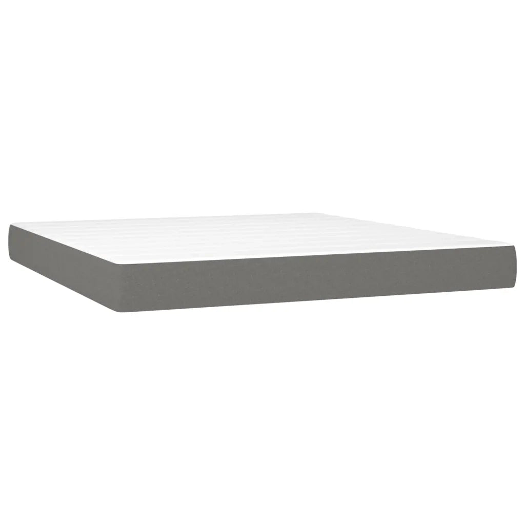 Giroletto a Molle con Materasso Grigio Scuro 180x200 cm Tessuto 3128062
