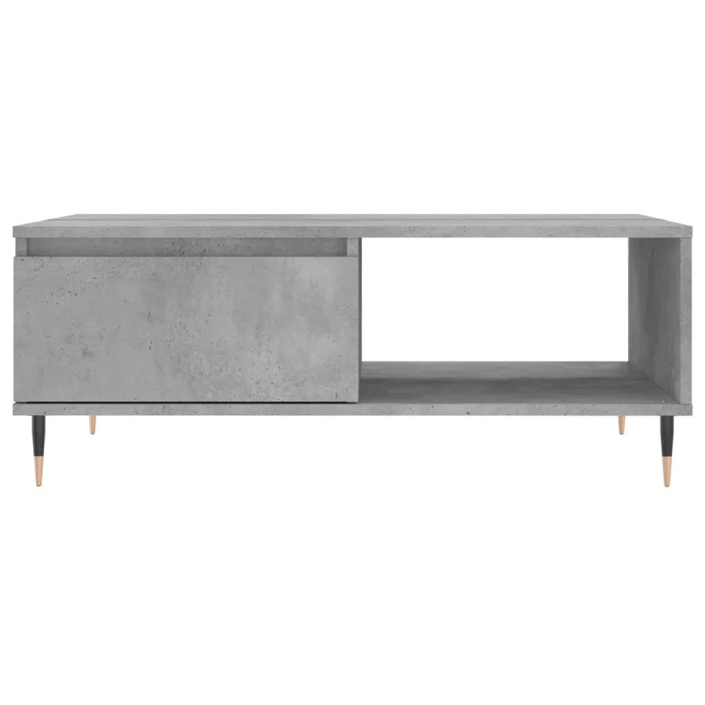 Tavolino da Salotto-Tavolino da soggiorno-Tavolo Grigio Cemento 90x60x35cm Legno Multistrato 942204