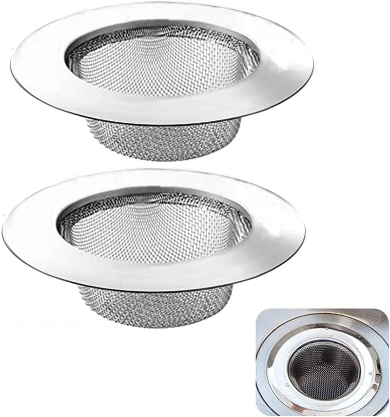 2 Pz Filtro per Lavello Filtri per Lavello in Acciaio Fermarifiuti 9cm 66262