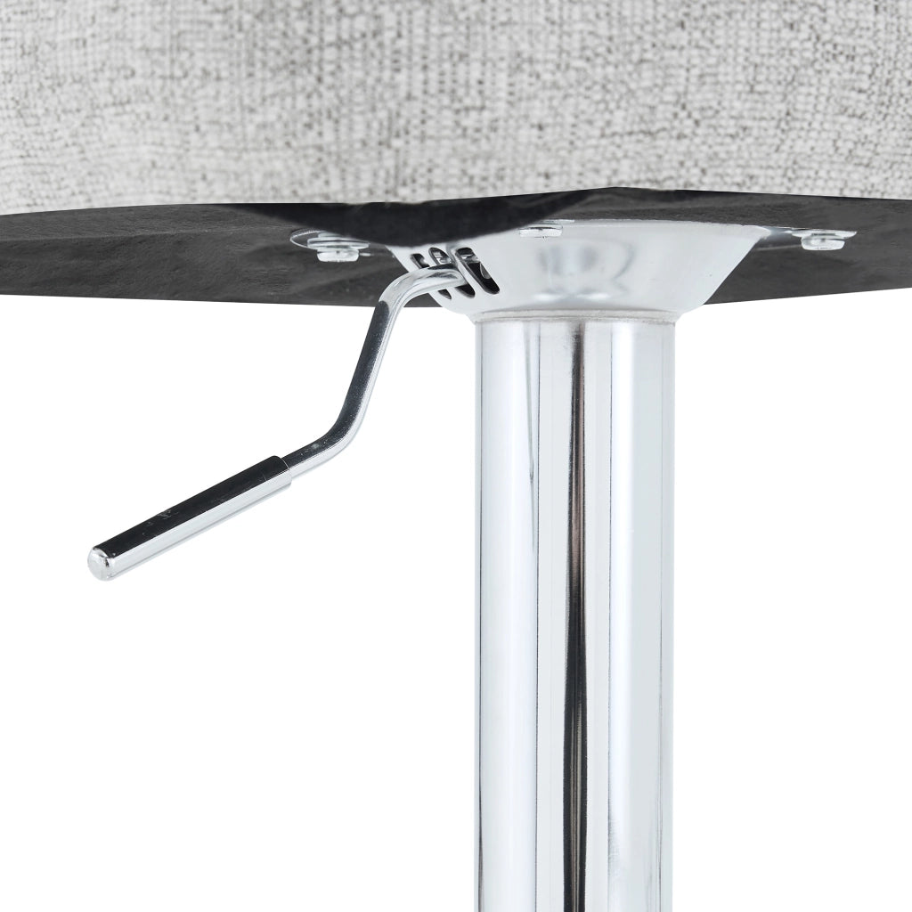 SGABELLO BAR Set da 2 pezzi Regolabile Girevole in Tessuto Grigio e Marrone