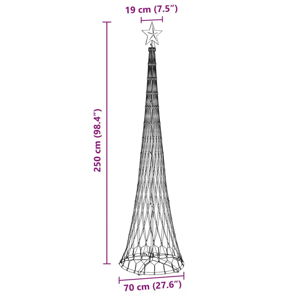 Albero di Natale LED con 290 LED Bianco caldo 250 cm Metallo 42018775