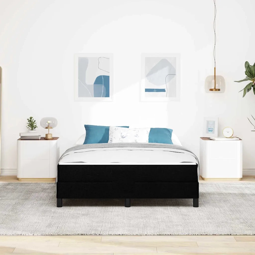 Letto a molle con materasso-Struttura Letto con Materasso Nero 140 x 200 cm Tessuto 180056