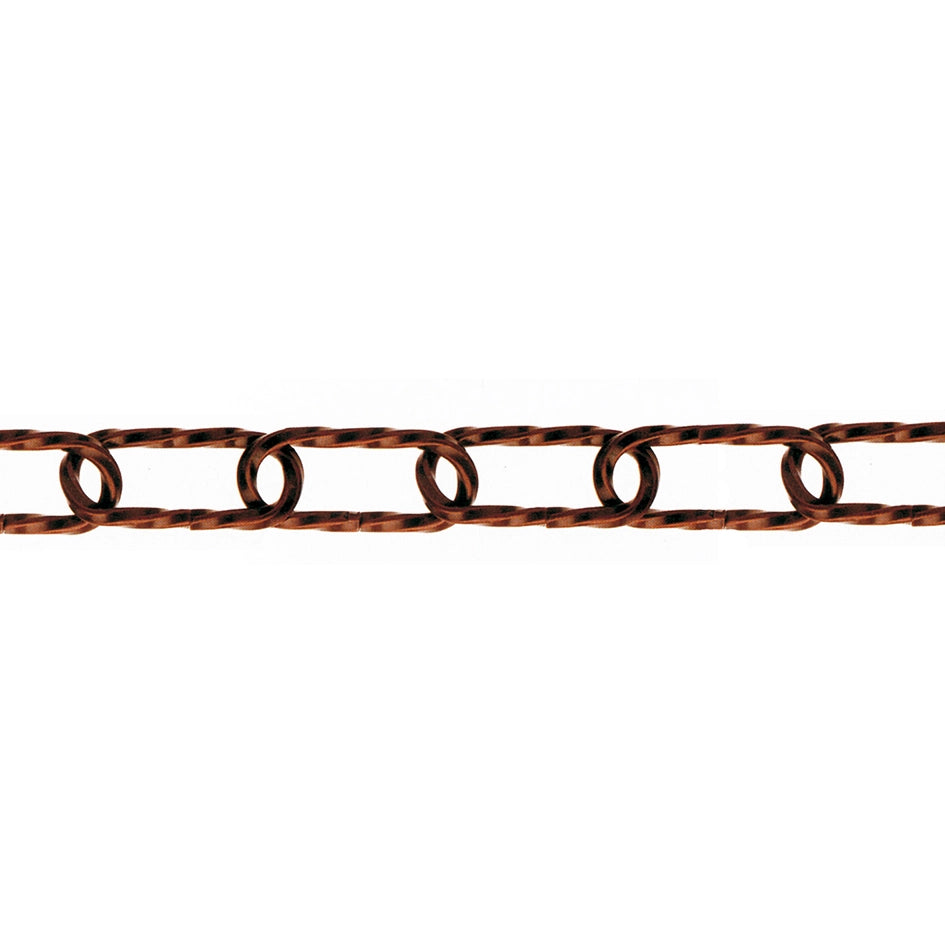 Catena ornamentale ritorta Ã˜ 3,8 mm. in acciaio brunito 10 mt.