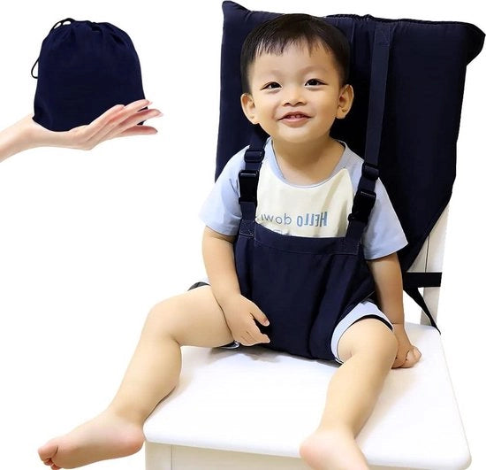 Sedile da viaggio portatile - alta sedia regolabile - seggiolino per bambini lavabile con protezione - facile da trasportare - per viaggi - si adatta nella borsa a mano