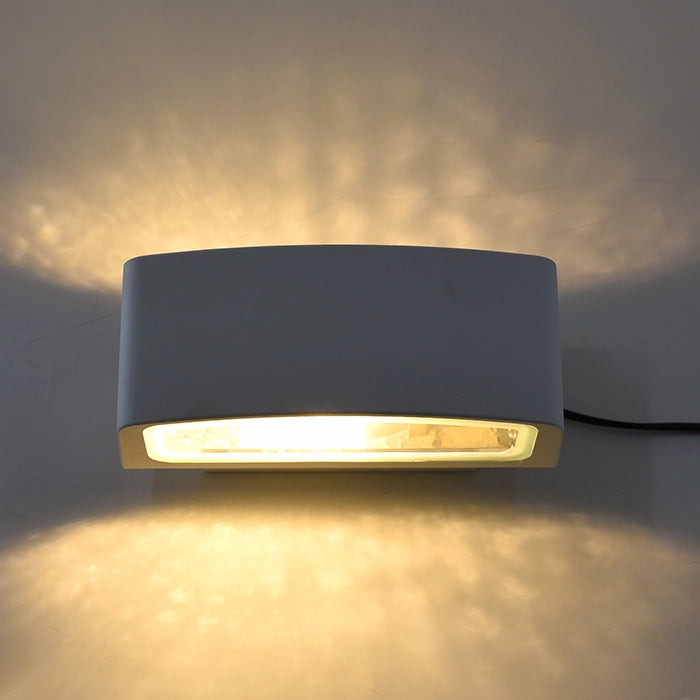 LAMAPADA DA PARETE PER ESTERNO IP65 CON ATTACCO E27 - APPLIQUE IN ALLUMINIO BIANCO E VETRO IDEALE PER GIARDINI E VIALETTI