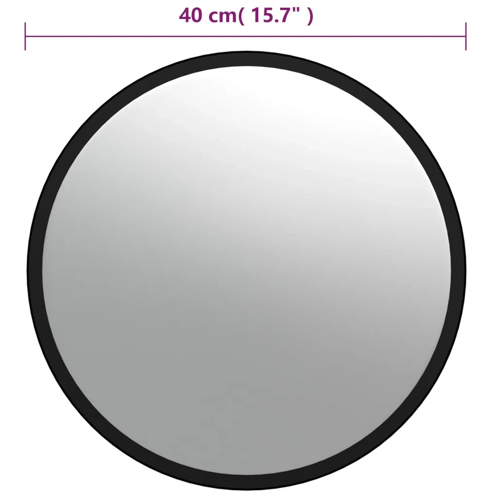 Specchio convesso per interni nero Ø40 cm in acrilico 153078