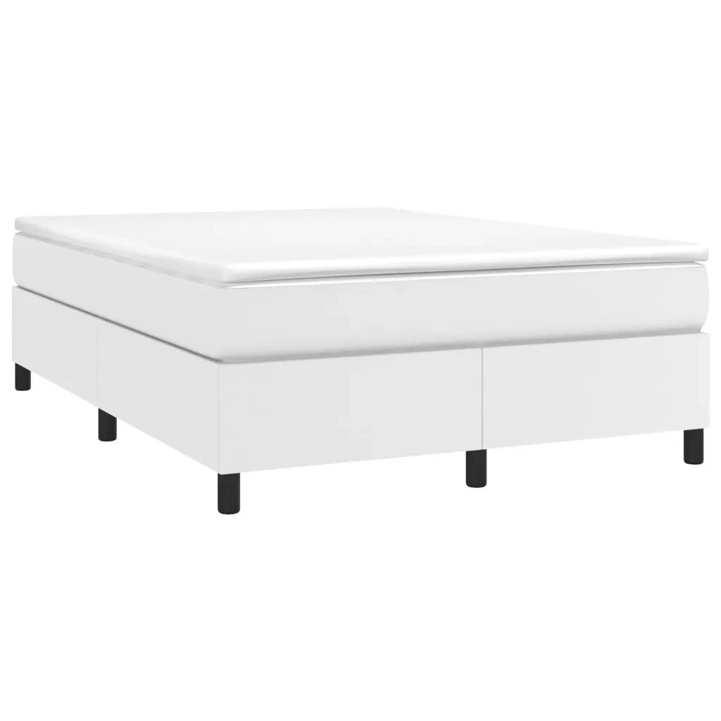 Letto matrimoniale | Letto per adulti | Struttura Letto a Rete a Molle Bianco 140x190 cm in Similpelle
