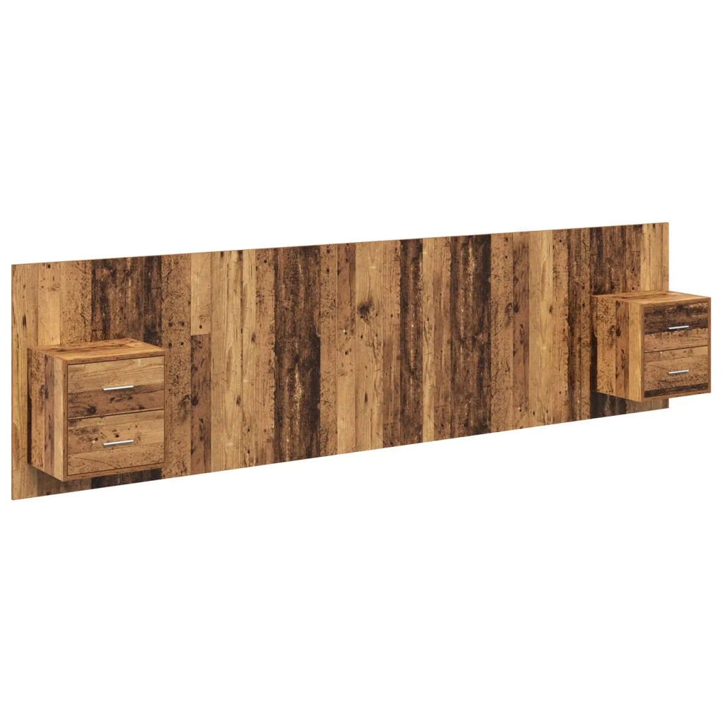 Testata con Comodino 3 pcs Legno vecchio Legno multistrato 3415713