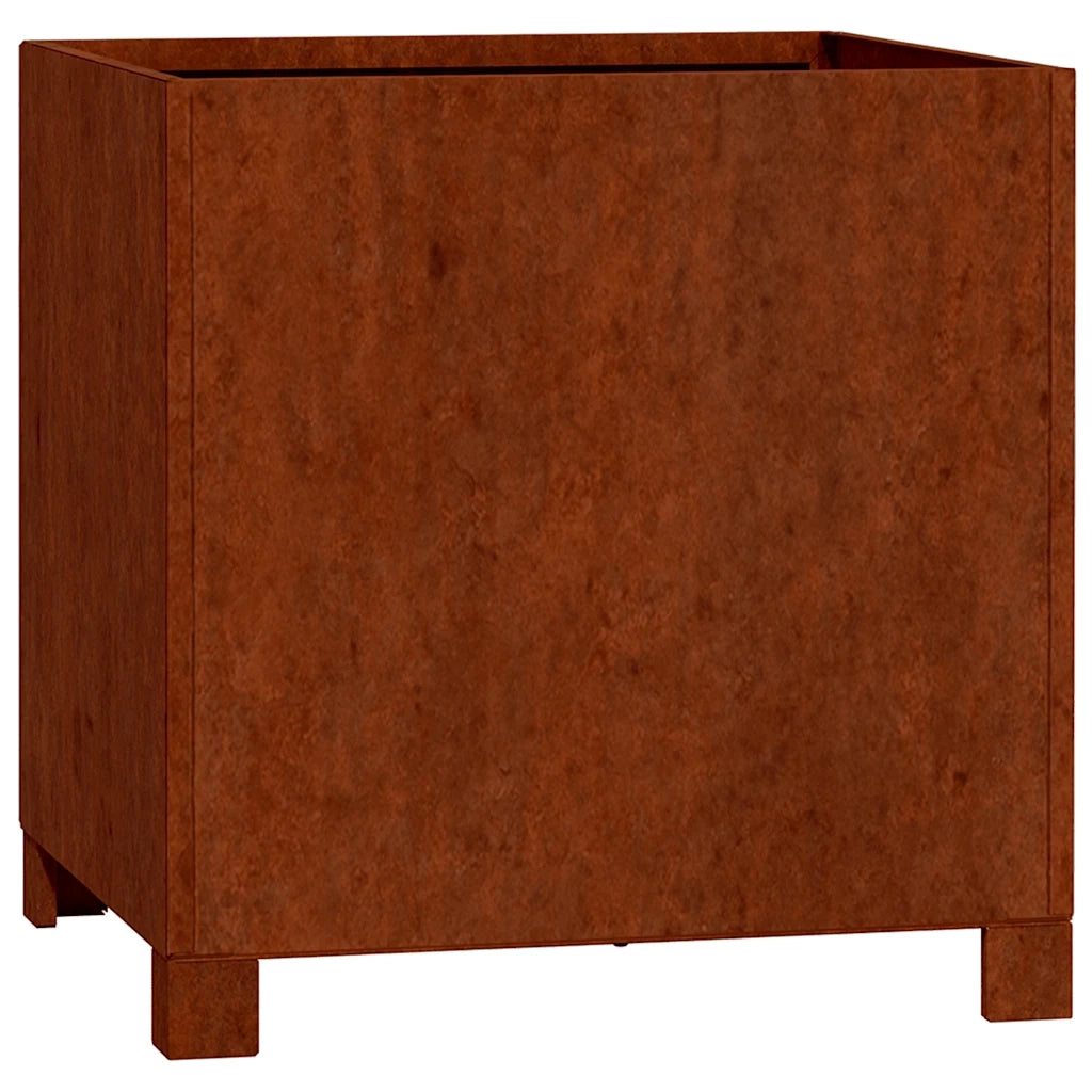 2 pz Fioriere | Cassetta per fiori | Vaso con Gambe Ruggine 40x40x40 cm Acciaio Corten